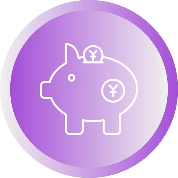 Único Piggy Bank Line Vector Icon — Vetor de Stock