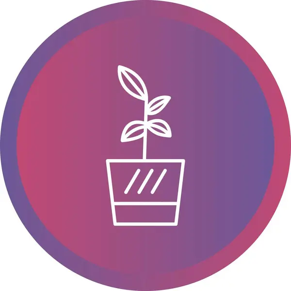 Egyedülálló Virág Pot Line Vektor Ikon — Stock Vector