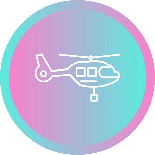 Икона Вертолетная Векторная Линия — стоковый вектор