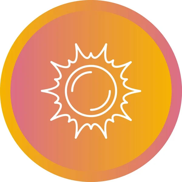 Икона Солнечной Векторной Линии — стоковый вектор