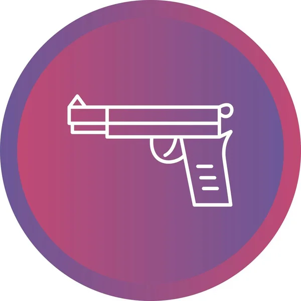 Icône Vectorielle Unique Ligne Pistolet — Image vectorielle
