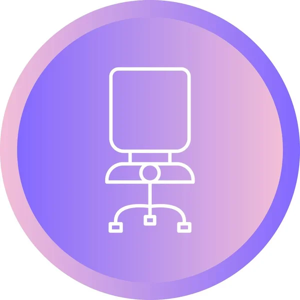 Einzigartiges Bürostuhl Line Vector Icon — Stockvektor