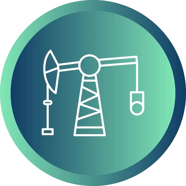 Einzigartiges Pumpjack Line Vector Icon — Stockvektor