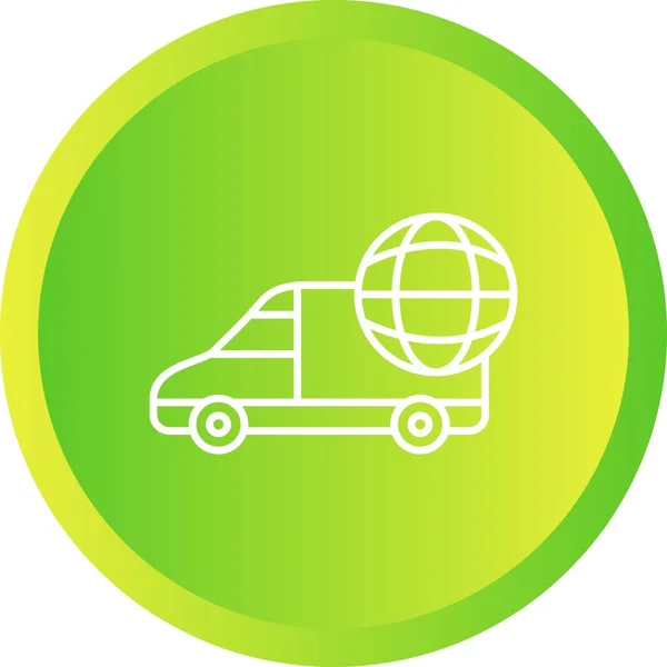 Egyedülálló Global Delivery Vector Line Ikon — Stock Vector