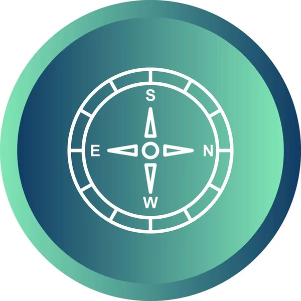 Einzigartiges Compass Line Vector Icon — Stockvektor