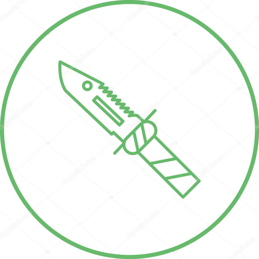 Unique Knife Vector Line Icon