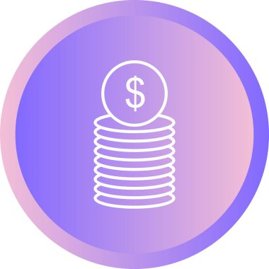 Eşsiz Dolar Bozuklukları Satır Vektörü Simgesi