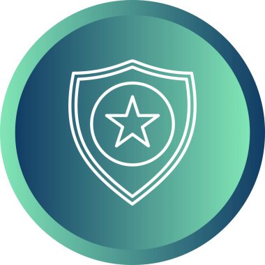 Polis rozet çizgisi vektör simgesi