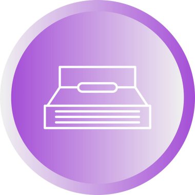 Eşsiz Tek Yatak Satır Vektörü Simgesi