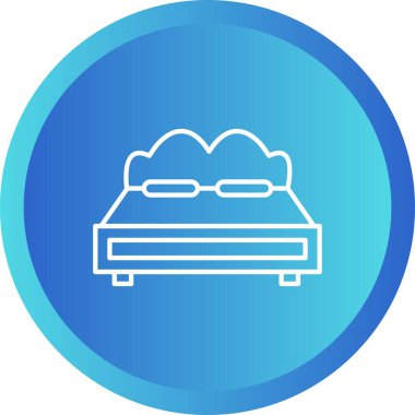 Eşsiz Çift Yatak Satır Vektörü Simgesi