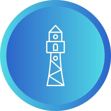 Eşsiz Deniz feneri Satırı Vektör Simgesi