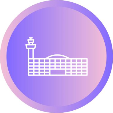 Eşsiz Havalimanı Binası Satır Vektörü Simgesi