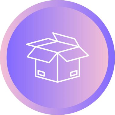 Eşsiz Açık Kutu Vektör Satırı Simgesi