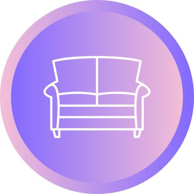 Eşsiz Çift Kanepe Satır Vektörü Simgesi