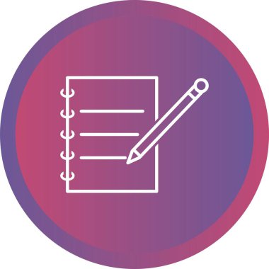 Eşsiz Not Defteri ve kalem satırı vektör simgesi