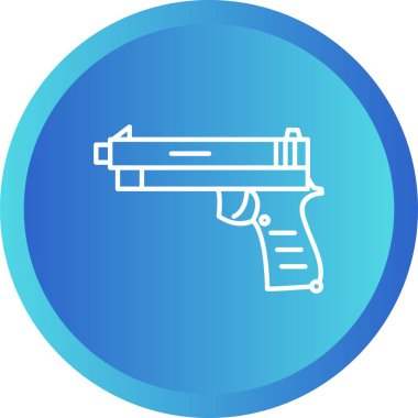 Eşsiz Tabanca Vektör Satırı Simgesi