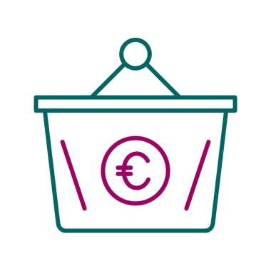 Eşsiz Euro Basket Hattı Vektör Simgesi