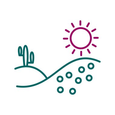 Eşsiz Çöl Çizgisi Vektör Simgesi