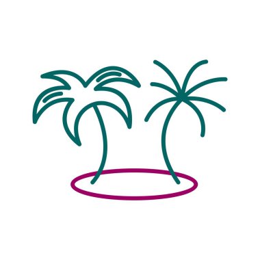 Eşsiz Ada Çizgisi Vektör Simgesi