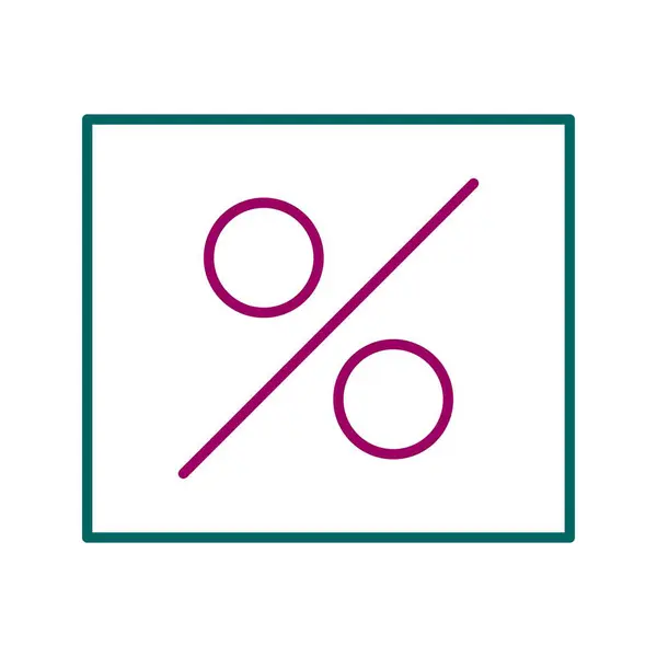 Icono Vector Línea Porcentaje Único — Vector de stock