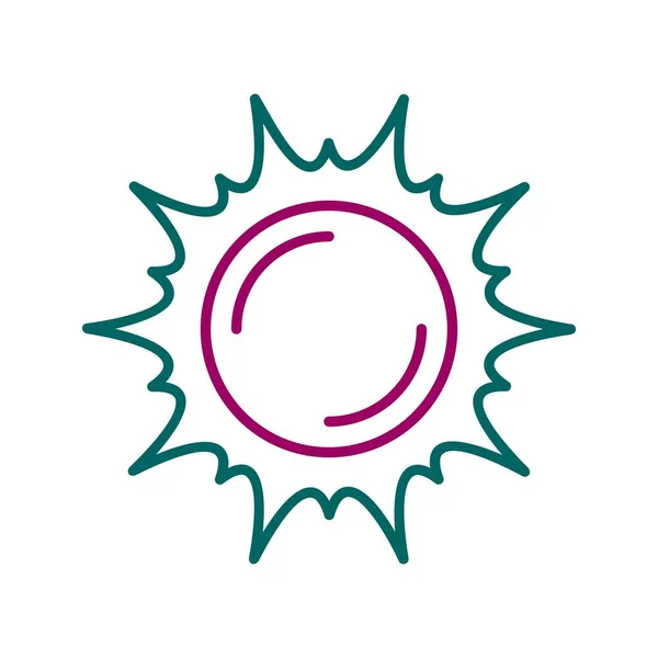Icono Único Línea Vectorial Sun — Vector de stock