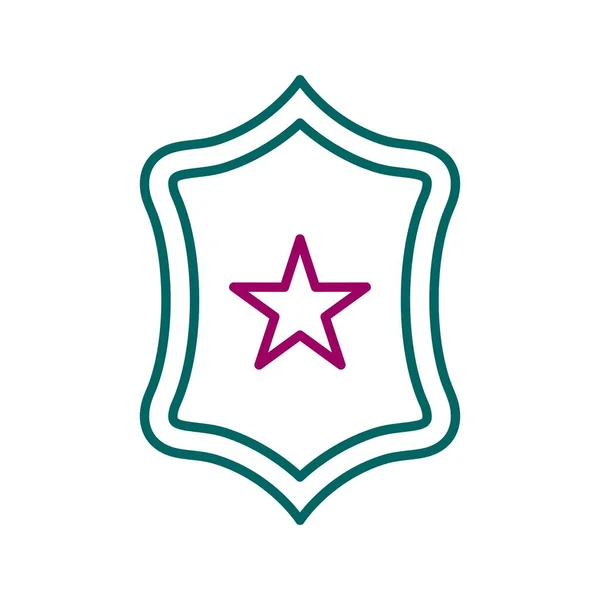 Unique Badge Line Vector Icon — Stock Vector