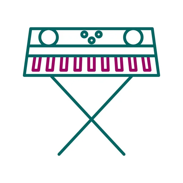 Icono Vector Línea Piano Único — Vector de stock