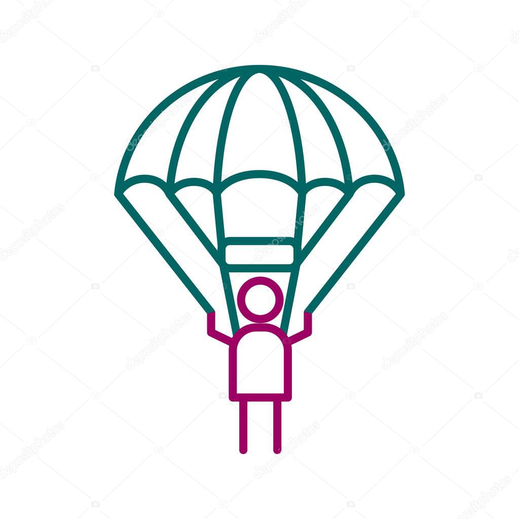 Unique Parachuter Vector Line Icon