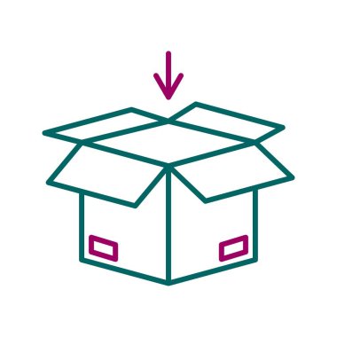 Paket Vektör Satırı Simgesine Eşsiz Ekle