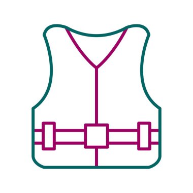 Eşsiz Hayat Ceketi Vektör Satırı Simgesi