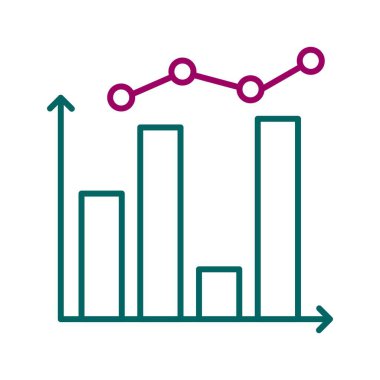 Eşsiz İstatistik çizgi vektör simgesi