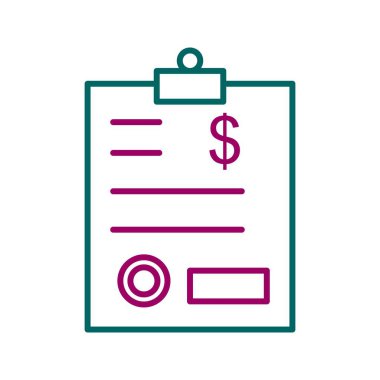 Eşsiz Fatura Satır Vektörü Simgesi