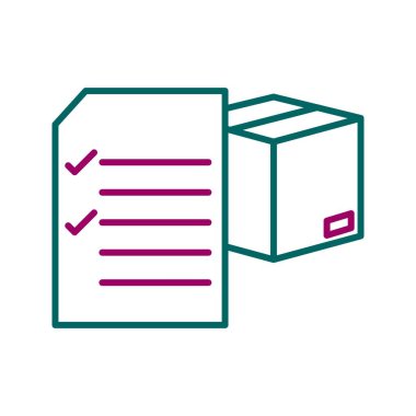 Eşsiz Teslimat Listesi Vektör Satır Simgesi