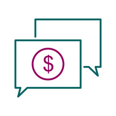 Eşsiz Para Sohbeti Satır Vektörü Simgesi