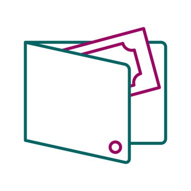 Cüzdan Satırı Vektör Simgesinden Eşsiz Para