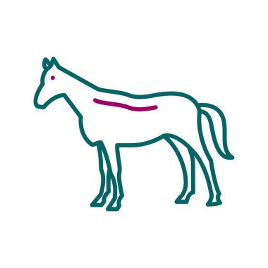 Eşsiz At Çizgisi Vektör Simgesi