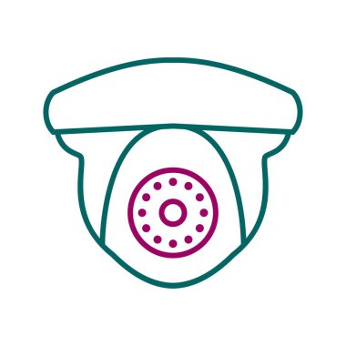 Güvenlik kamerasının satır vektör simgesi