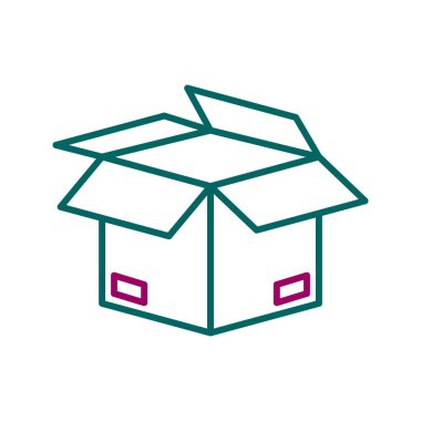 Eşsiz Açık Kutu Vektör Satırı Simgesi