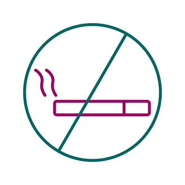 Icône Vectorielle Unique Ligne Signe Interdiction Fumer — Image vectorielle
