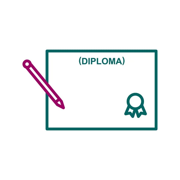 Diploma Único Línea Vector Icono — Archivo Imágenes Vectoriales