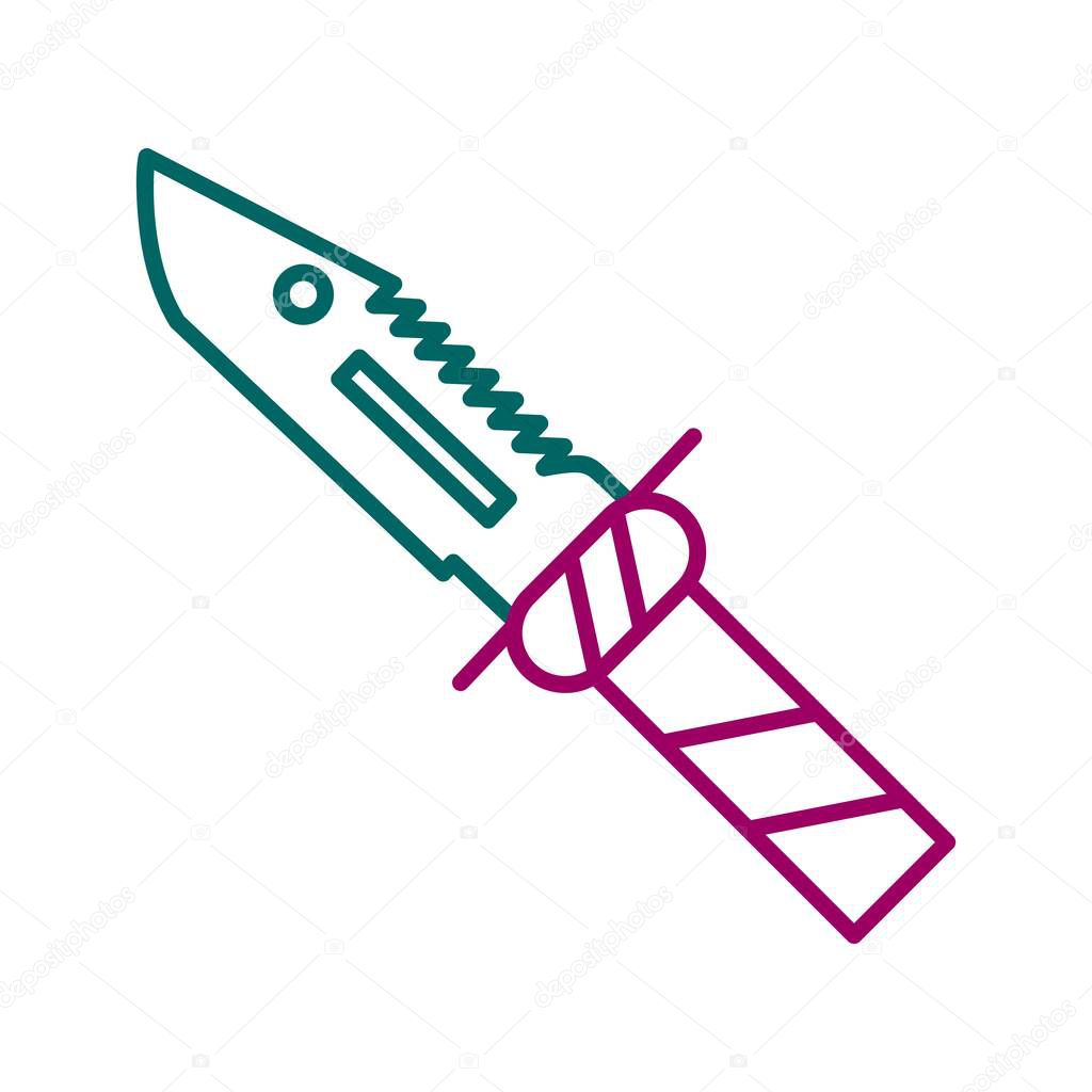 Unique Knife Vector Line Icon