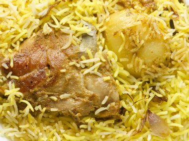 Lezzetli tavuk Biryani