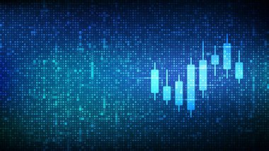 Analiz grafiği şamdan borsa simgesi döviz sembolleriyle yapıldı. Borsa veya ön ödeme grafiği. Dolar, avro, yen ve pound simgeleri. Döviz tabelaları ile mali altyapı. Vektör illüstrasyonu