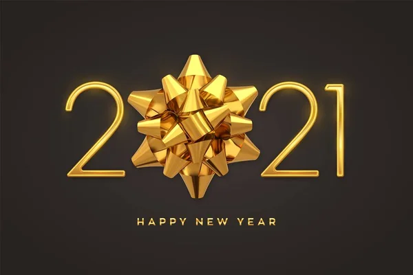 Новым 2021 Годом Золотая Метафора Роскоши 2021 Год Реалистичный Знак — стоковый вектор