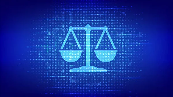 Internetes Törvény Ikon Bináris Kóddal Cyberlaw Mint Digitális Jogi Szolgáltatások — Stock Vector