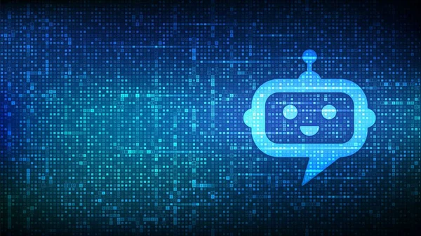 Robot Chatbot Cabeza Icono Signo Hecho Con Código Binario Solicitud — Archivo Imágenes Vectoriales