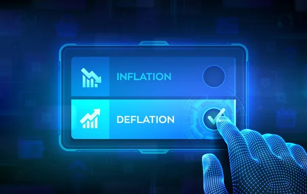 Концепція Дефляції Або Вибору Інфляції Прийняття Рішення Фондовий Або Валютний — стоковий вектор