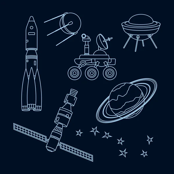 Space objects set — Stock Vector