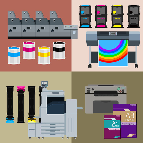 Digital print machine set