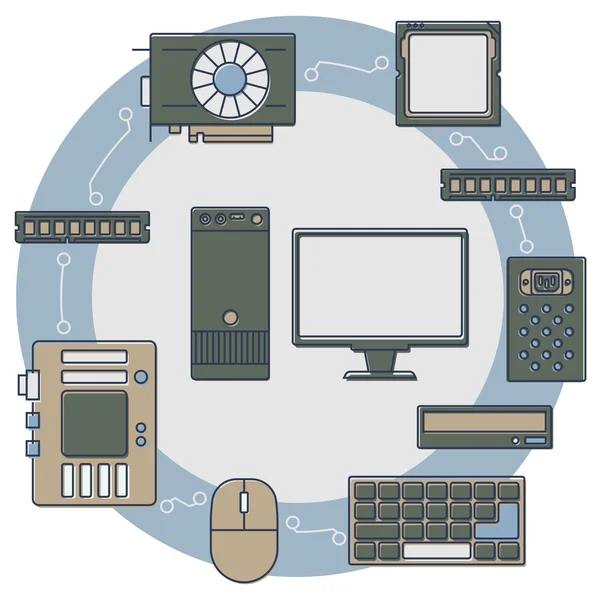 コンピュータアイコン — ストックベクタ